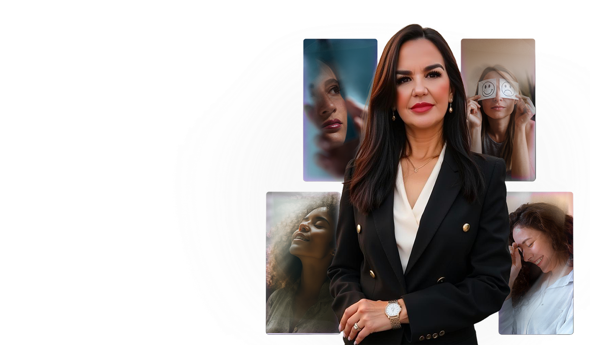 Jussara Vieira ao lado de mulheres em jornadas de transformação